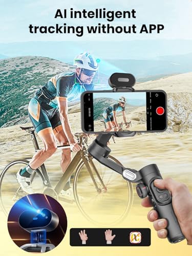 XE AI Version, Gimbal Stabilizer for Smartphone, NO APP AI Tracking, Magnetic RGB LED Light, 7 Color Temperature