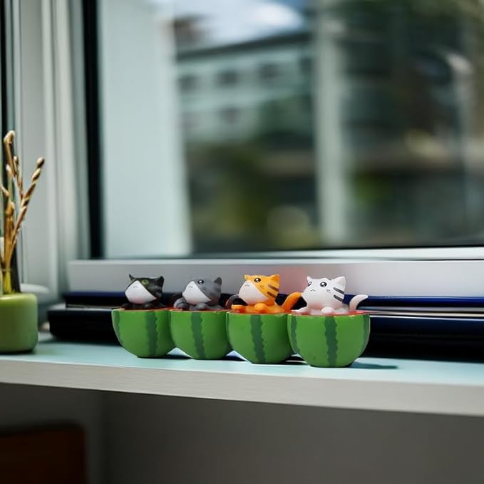 Cute and Compact Office Desk Decorations Cat in Eggshell Desk Ornament Shelf Decor Home Decor Bookshelf Decorative Objects Tabletop Decor