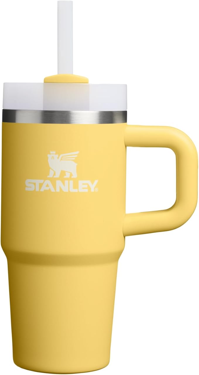 STANLEY Quencher H2.0 Flow State Tumbler, 14 oz, Daffodil | Handle and Straw | 3-Position Lid | Cup Holder Compatible for Travel | Insulated Stainless Steel Cup | BPA-Free