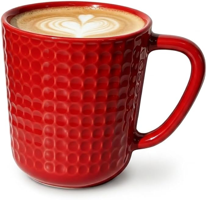 Large Coffee Mug, 20 oz Ceramic Coffee Cups with Handle, Red | Red Coffee Mug for Office & Home, Latte Cocoa, Microwave & Dishwasher Safe, Lead-Free, Wedding & Housewarming Gift