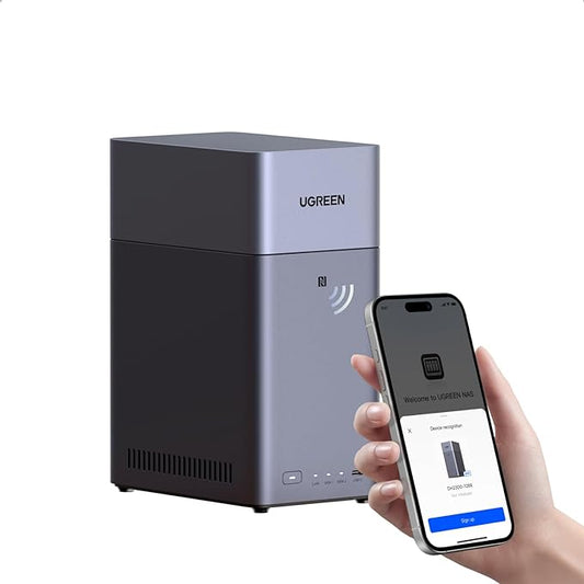 UGREEN NAS DH2300 2-Bay Desktop NAS, Support Capacity 64TB (Diskless) | Remote Access, AI Photo Album, Beginner Friendly System, 4GB RAM on Board,1GbE, 4K HDMI, Network Attached Storage (Diskless)