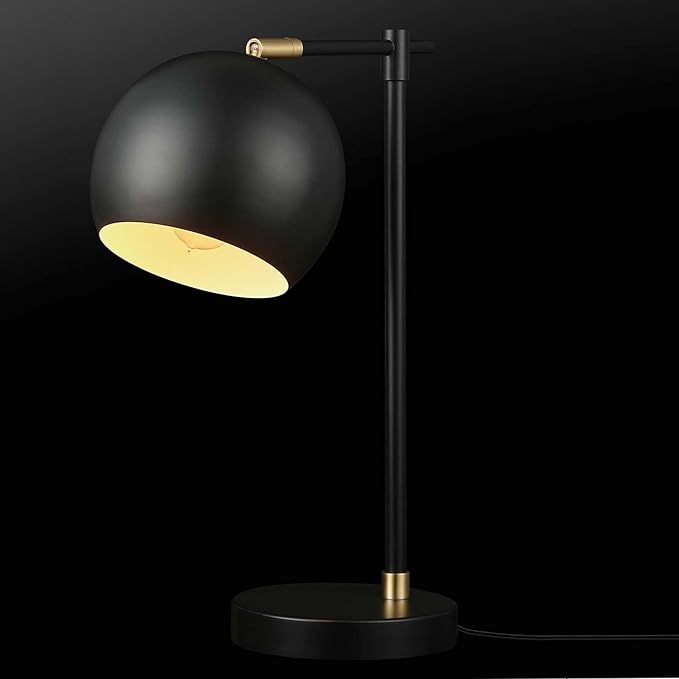 Globe Electric Novogratz x 65785 Charlotte 18" Table Lamp, Matte Black, Brass Accents