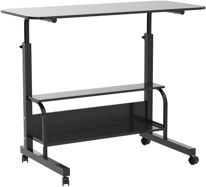 Laptop Desk Removable and Adjustable Height Table for Bedroom Bedside Table Lazy Sofa Table Minimalist Office Desk Home Student Writing Desk Desk, Small Standing Desk with Storage TV Tray Table.Black