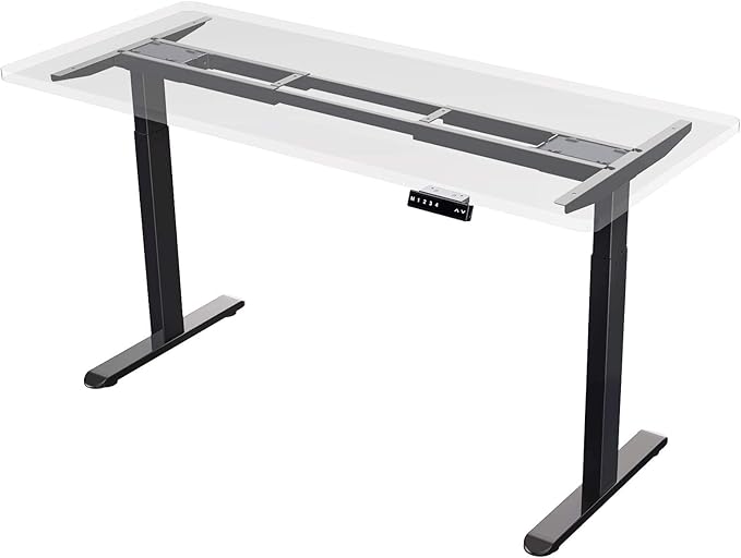 AIMEZO Heavy Duty Standing Desk Frame, Dual Motor Electric Height Adjustable Sit Stand Desk Frame with 4 Memory Preset Button, USB Charging Port for Home Office (2 Tier Legs, Black)
