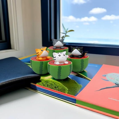 Cute and Compact Office Desk Decorations Cat in Eggshell Desk Ornament Shelf Decor Home Decor Bookshelf Decorative Objects Tabletop Decor