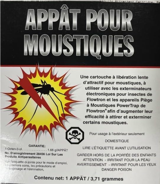 Flowtron MA-1000 Octenol Mosquito Attractant Cartridge, Compatible with BK-15, BK-40, BK-80, MC-9000, FC-8800-2 Pack