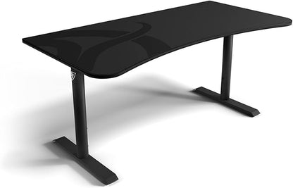 Arozzi Arena Ultrawide Curved Gaming and Office Desk with Full Surface Water Resistant Desk Mat with 3 Custom Monitor Mount Cut Outs and Under The Desk Cable Management Netting - Gunmetal