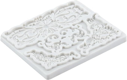 Baroque Curlicues Scroll Lace Silicone Molds Scroll Relief Flower Lace Filigree Polymer Clay Mold for DIY Crafts Epoxy Resin Casting Air Dry Polymer Clay Plaster Jewelry Making