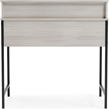 Signature Design by Ashley Bayflynn 36" Modern Home Office Desk With Hutch, White & Black