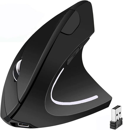 Ergonomic Mouse, High Precision Vertical Wireless Mouse, Rechargeable 2.4GHz Optical Vertical Mice, 3 Adjustable DPI 800/1200/1600 DPI, for Laptop, PC, Computer etc, Specially for Right-handers