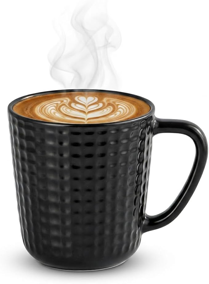 Large Coffee Mug, 20 oz Ceramic Coffee Cup with Handle, Black | Coffee Mug for Office & Home, Latte Cocoa, Microwave & Dishwasher Safe, Lead-Free, Wedding & Housewarming Gift
