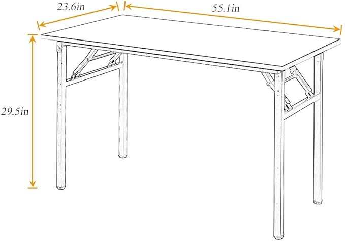 Computer Desk,55" Modern Simple Style Folding Tables,Home Office Writing Desk, Space Saving Foldable Table, No Install Needed