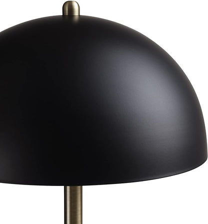 Globe Electric 52938 Luna 15" Desk Lamp, Matte Black, Matte Brass Accents, in-Line On/Off Rocker Switch