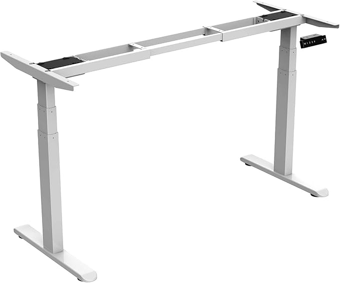 AIMEZO 71" W Standing Desk Frame, Dual Motor Electric Height Adjustable Sit Stand Desk Frame with 4 Memory Preset Button, USB Charging Port for Home Office (3 Tier Legs, White)