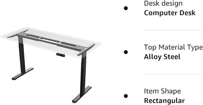 AIMEZO Heavy Duty Standing Desk Frame, Dual Motor Electric Height Adjustable Sit Stand Desk Frame with 4 Memory Preset Button, USB Charging Port for Home Office (2 Tier Legs, Black)