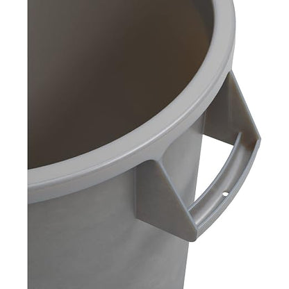 SPARTA Bronco Waste Container Trash Container, Round Trash Bin for Disposal, 10 Gallons, Gray, (Pack of 6)