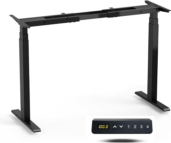 Standing Desk Frame Dual Motor- 3 Tier Heavy Duty Electric Desk Legs, Adjustable Desk Frame, Sit Stand Desk Frame, Black Frame