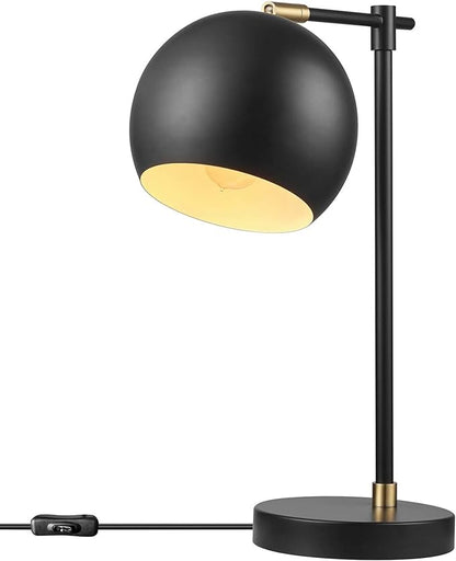 Globe Electric Novogratz x 65785 Charlotte 18" Table Lamp, Matte Black, Brass Accents