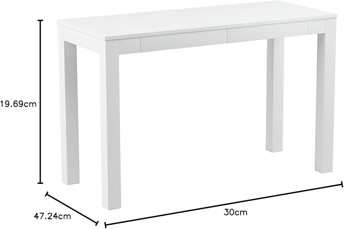 Parsons Xl Desk with 2 Drawers, White