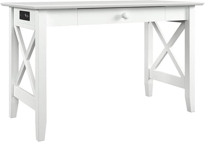 AFI Lexi Desk with Drawer and Charging Station in White