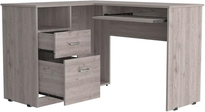 NicBex Kimberly-DW-00197-LWJ Home Office Desks, 47.2"x41.3"x30.4", Gray-1