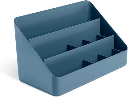 Poppin Desk Organizer with 3 Tiers, Sliding & Removable Dividers, Charging Station - All-in-One Workspace Organizer for Office Supplies, Desktop Organizer