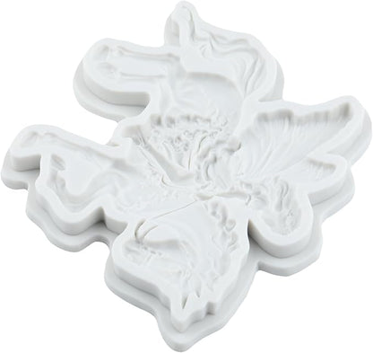 Flower Fairy Riding a Horse Polymer Clay Mold Flower Fairy Horse Silicone Molds for DIY Craft Epoxy Resin Casting Polymer Clay Tools Crafts Air Dry Jewelry Making