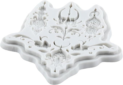 Baroque Lace Silicone Mold Relief Flower Filigree Polymer Clay Molds for DIY Crafts Epoxy Resin Casting Air Dry Polymer Clay Plaster Jewelry Making