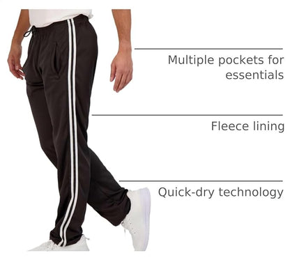 3 Pack Men's Mesh Open Bottom Sweatpants Active Athletic Workout Gym Pocket | Available in Big & Tall, Uncuffed, Elastic Waistband, Drawstring, Straight Leg, Running, Jogging, Exercise, Training, Sports