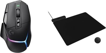 Logitech G502 X Plus Lightspeed Wireless Gaming Mouse + Powerplay 2 Wireless Charging Mouse Pad Bundle - Black