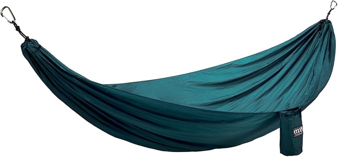 ENO TravelNest Hammock & Straps Combo - Portable Hiking and Camping Hammock with Straps Included - Travel Hammock for Camping, Hiking, Backpacking, a Festival, or The Beach - Marine