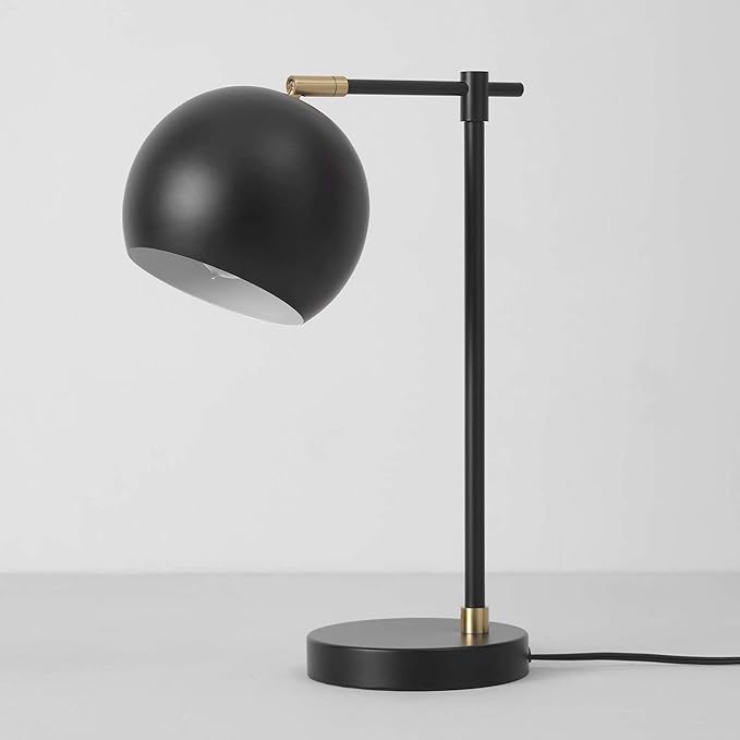 Globe Electric Novogratz x 65785 Charlotte 18" Table Lamp, Matte Black, Brass Accents