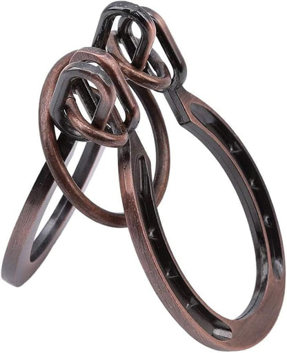 Puzzle Ring Brain Teaser Puzzles - Metal Horseshoe Cast Puzzle Game Unlock Interlock Puzzles Box Mind IQ Logic Test Disentanglement Games for Adults Office Supplies
