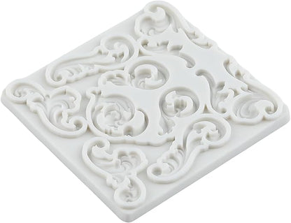 Baroque Curlicues Scroll Lace Polymer Clay Mold Baroque Scroll Relief Lace Silicone Molds for DIY Crafts Epoxy Resin Casting Air Dry Polymer Clay Plaster Jewelry Making