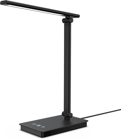 LED Desk Lamp for Home Office, Desk light Dimmable Eye-caring Reading with 5 Lighting & 5 Brightness Level, Table Light Touch Control Foldable Table Lamp for Bedside Office Study Reading Work