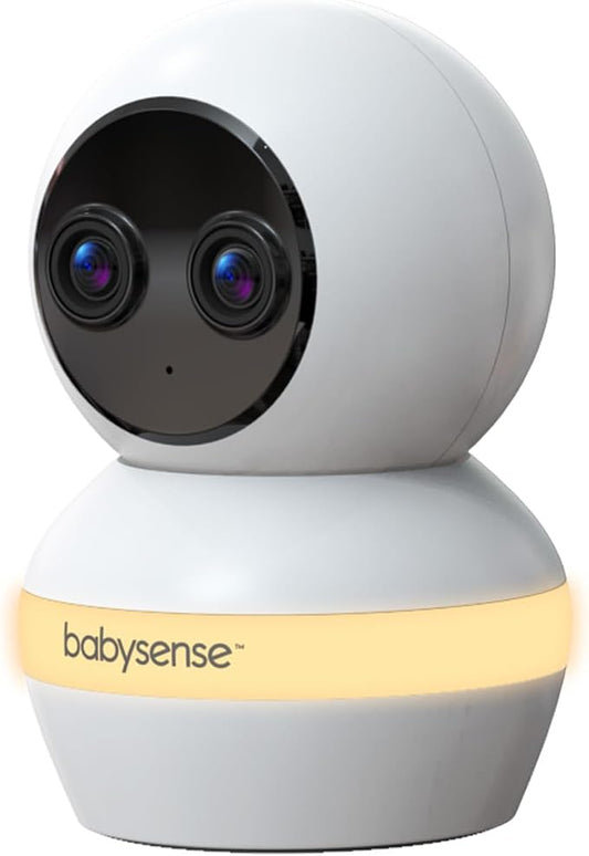 Babysense Touch Add-On Camera Unit – 4MP Dual-Lens (Wide & Telephoto), 6X Hybrid Zoom, AI Auto Tracking & Focus Area, Night Vision, Compatible w Touch Parent Unit/App (Monitor Not Included)