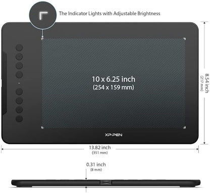 XPPen Updated Deco 01 V3 Drawing Tablet-16384 Levels of Pressure Battery-Free Stylus, 10x6 Inch OSU Graphic Tablet, 8 Hotkeys for Digital Art, Teaching, Gaming Drawing Pad for Chrome, PC, Mac, Android