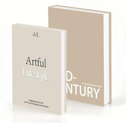 Decorative Books for Home Decor,2 Pcs Modern Minimalist Faux Book for Home Decoration,Coffee Table Decor,Living Room Aesthetic Accent (E4)