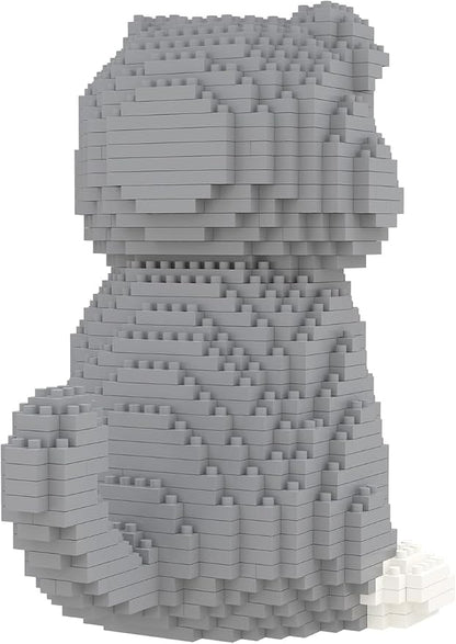 Larcele Cat Micro Building Blocks Animal Set, DIY Mini 3D Building Toy Bricks Kit,985 Pieces KLJM-05 (Scottish Fold)