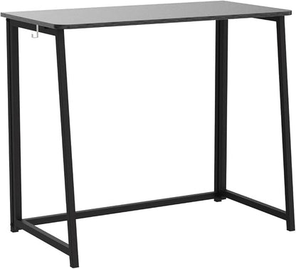 WOHOMO Folding Desk, 39.4" Foldable Computer Table for Small Spaces, Black | Easy Assembly and Fold, Sturdy Home office desks for Study Bedroom Dorm Space Saving Writing Work Apartment