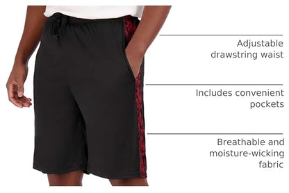 5 Pack Men's Mesh Shorts Athletic Basketball Sports Gym Workout Pockets | Cooling Moisture-Wicking, 9", Long, Quick-Dry, Breathable, Elastic Drawstring Waistband. Running, Exercise, Soccer, Training.