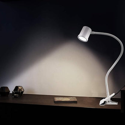 Clip on Reading Light, 3000K - 6500K Clamp Desk Lamp, 10-Levels Brightness Clamp Light, High ≥ 90+ CRI Eye Protect Clip on Lamp, 360° Flexible Gooseneck Book Light for Desk Bedside Headboard, White