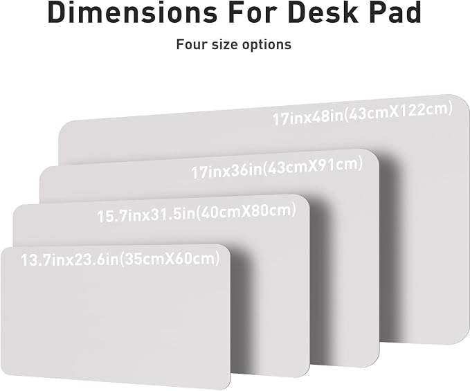Aothia Large PU Leather Desk Pad Protector – Non-Slip Mouse Pad & Writing Mat for Office/Home, Waterproof, Easy to Clean (23.6" x 13.7", Pale Lavender White)