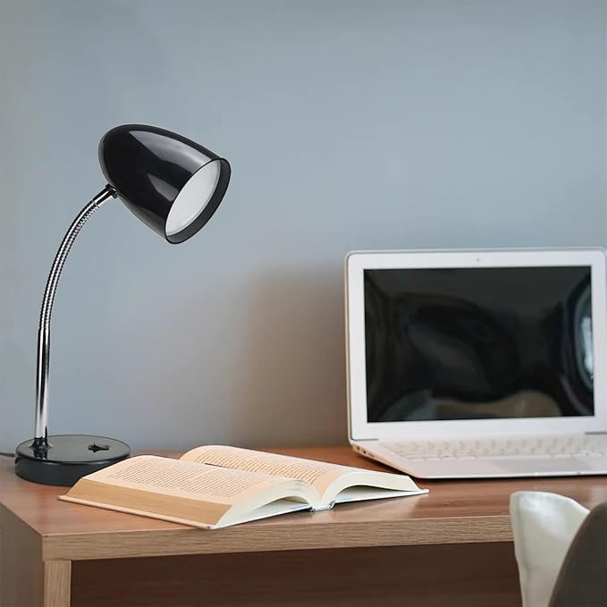 LED Desk Lamp, Flexible Gooseneck with Table lamp, 3.5W 240LM 4000K Cool White Study Lamps for Bedroom and Office, Eye Protection, ETL Listed,Black
