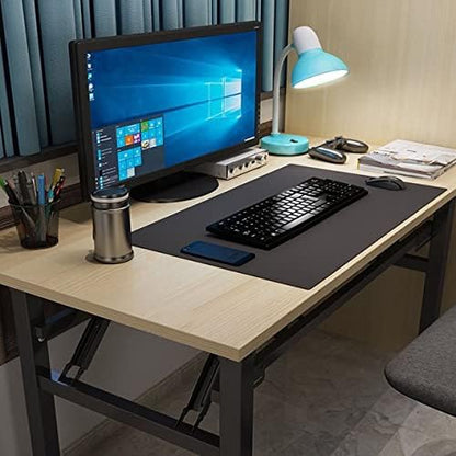 SogesGame Computer Desk, 47 Inch Modern Simple Style Folding Tables, Home Office Writing Desk, Folding Table, No Install Needed, Teak Black