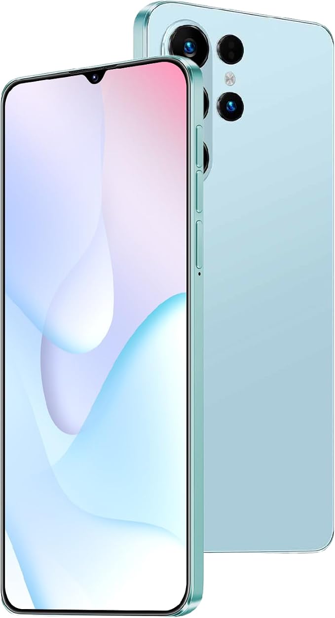 Unlock Phone, 4G Network Android Phone, 6.3-inch Screen, 2GB RAM+16GB ROM/TF 128GB, Dual SIM Cards, Dual Cameras, Suitable for Novice Users (Cyan)