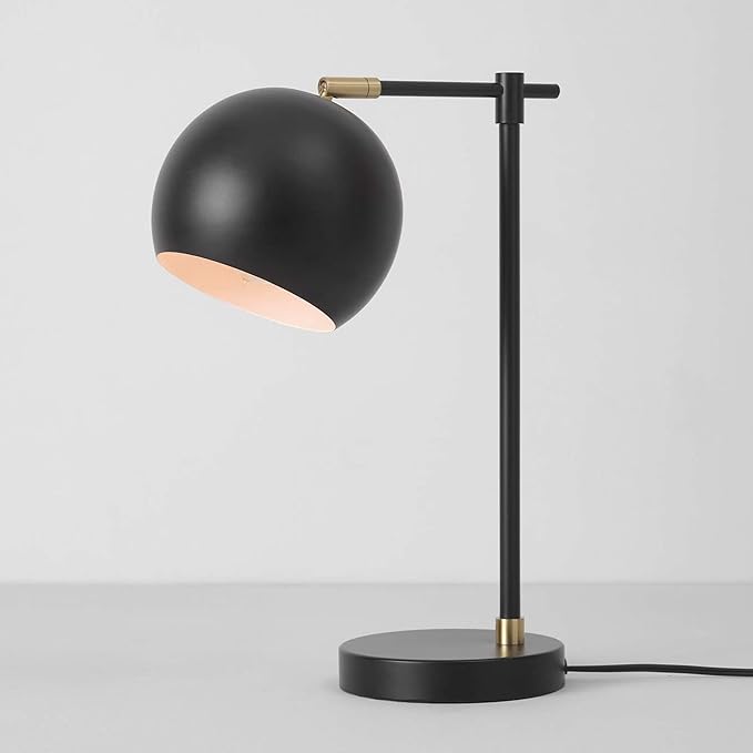 Globe Electric Novogratz x 65785 Charlotte 18" Table Lamp, Matte Black, Brass Accents