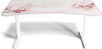 Arozzi Arena Special Edition Ultrawide Curved Gaming and Office Desk with Full Surface Water Resistant Desk Mat Custom Monitor Mount Cable Management Cut Outs - Sakura
