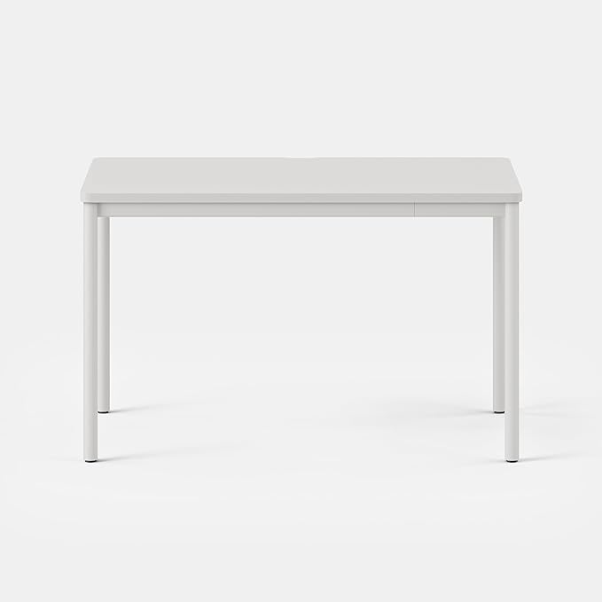 Branch Daily Desk - Functional At Home Office Desk with Effortless Assembly, Timeless Design, Rounded Corners, and Built-in Cable Notch - 36” W x 28.5” H x 24” D - White Work Table