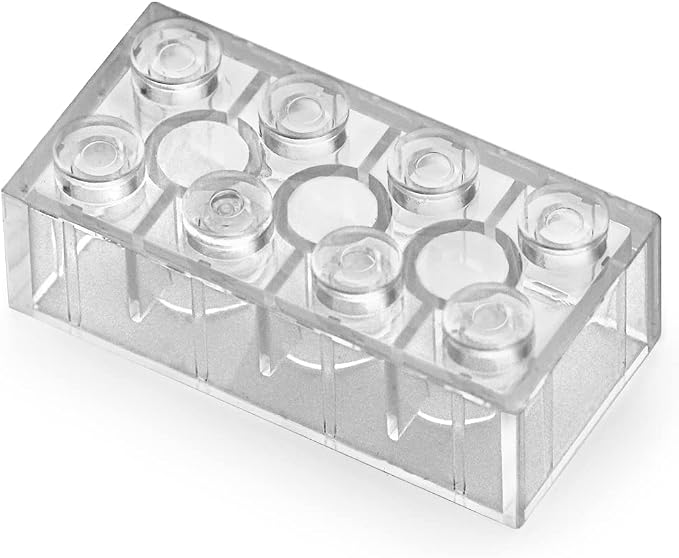 100pcs 2x4 Bricks Transparent Pieces Clear Parts Classic Building Kit Creative Play Set Blocks Toy Basic Accessories Compatible with 3001 Major Brands